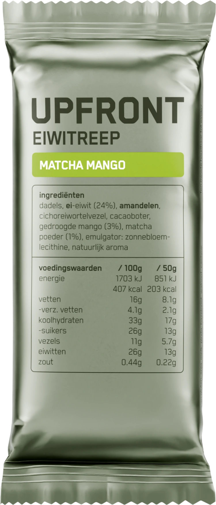 UPFRONT Eiwitreep — Matcha Mango