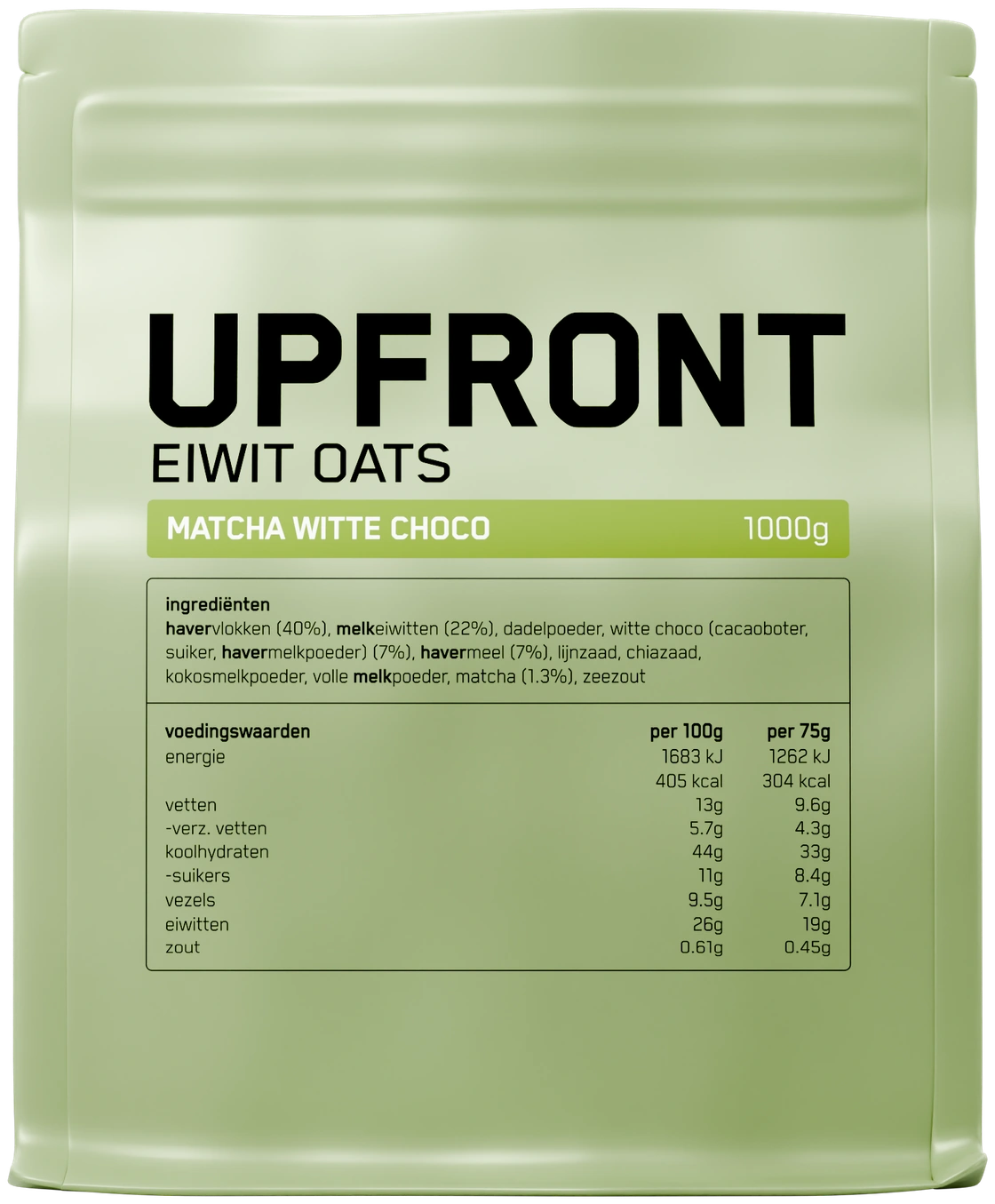 UPFRONT Eiwit Oats — Matcha Witte Choco